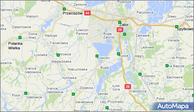 mapa Łowiczki, Łowiczki na mapie Targeo