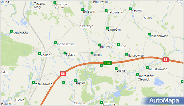 mapa Łozina, Łozina na mapie Targeo