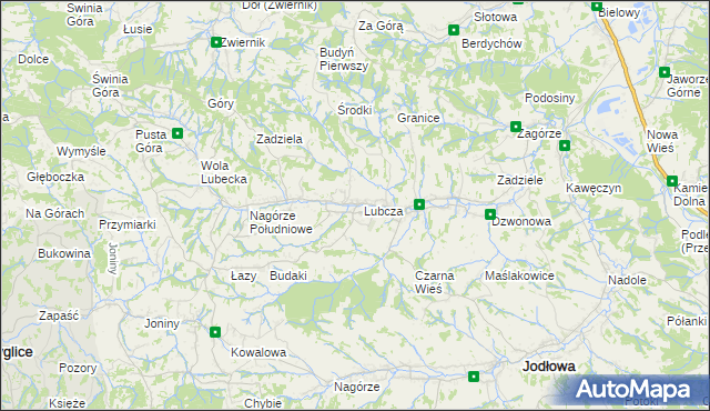 mapa Lubcza gmina Ryglice, Lubcza gmina Ryglice na mapie Targeo