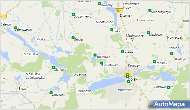 mapa Lubiatowo gmina Dolsk, Lubiatowo gmina Dolsk na mapie Targeo