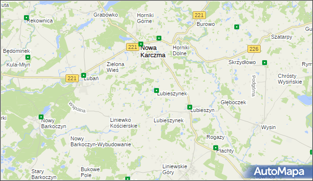 mapa Lubieszynek gmina Nowa Karczma, Lubieszynek gmina Nowa Karczma na mapie Targeo