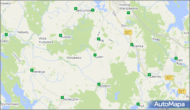 mapa Lubin gmina Morąg, Lubin gmina Morąg na mapie Targeo