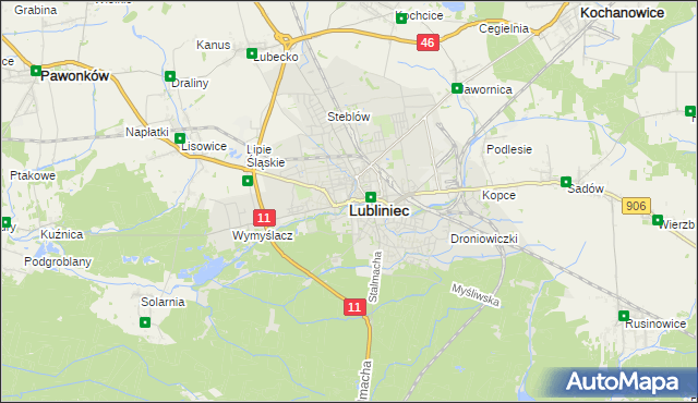 mapa Lubliniec, Lubliniec na mapie Targeo