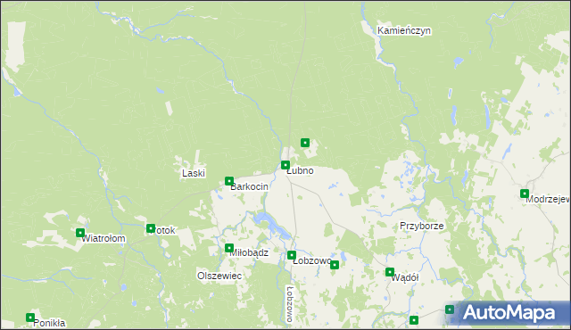 mapa Łubno gmina Kołczygłowy, Łubno gmina Kołczygłowy na mapie Targeo