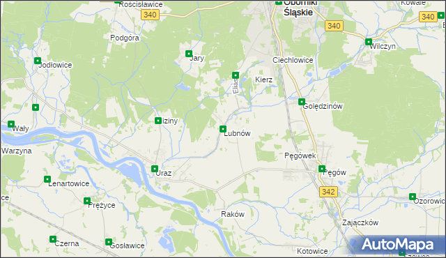 mapa Lubnów gmina Oborniki Śląskie, Lubnów gmina Oborniki Śląskie na mapie Targeo