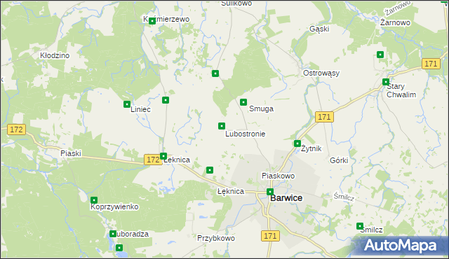 mapa Lubostronie, Lubostronie na mapie Targeo