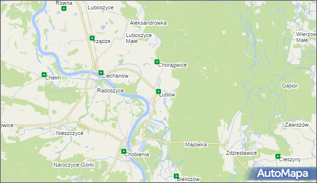 mapa Lubów gmina Jemielno, Lubów gmina Jemielno na mapie Targeo