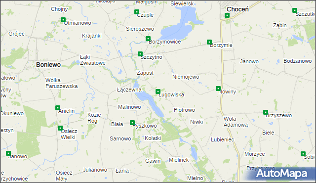 mapa Ługowiska, Ługowiska na mapie Targeo