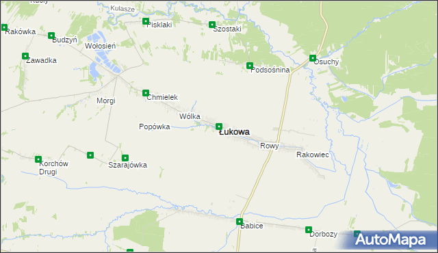 mapa Łukowa powiat biłgorajski, Łukowa powiat biłgorajski na mapie Targeo