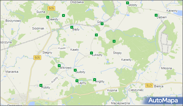 mapa Łukszty, Łukszty na mapie Targeo