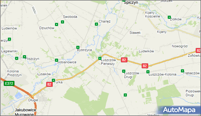 mapa Łuszczów Pierwszy, Łuszczów Pierwszy na mapie Targeo