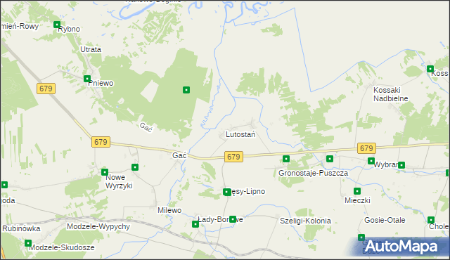 mapa Lutostań, Lutostań na mapie Targeo