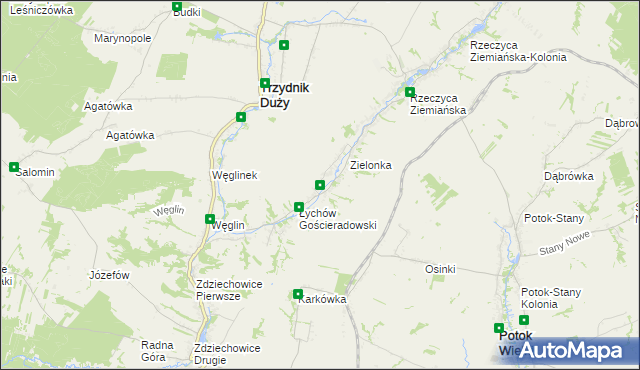 mapa Łychów Szlachecki, Łychów Szlachecki na mapie Targeo