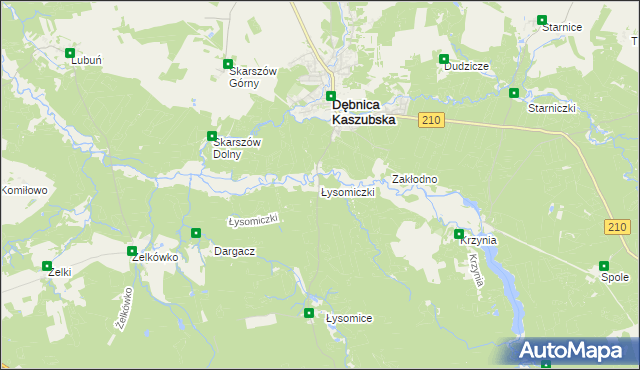 mapa Łysomiczki, Łysomiczki na mapie Targeo