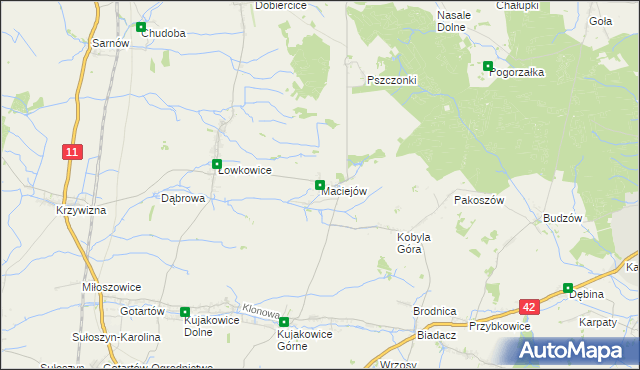 mapa Maciejów gmina Kluczbork, Maciejów gmina Kluczbork na mapie Targeo