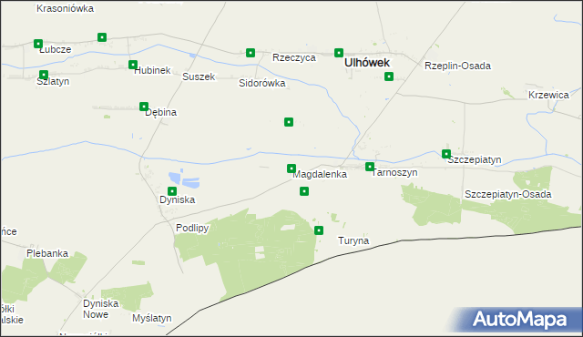 mapa Magdalenka gmina Ulhówek, Magdalenka gmina Ulhówek na mapie Targeo