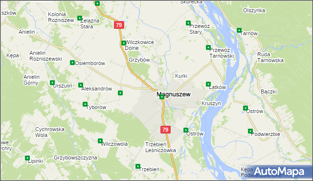 mapa Magnuszew, Magnuszew na mapie Targeo