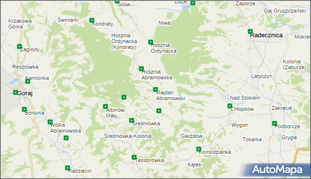 mapa Majdan Abramowski, Majdan Abramowski na mapie Targeo