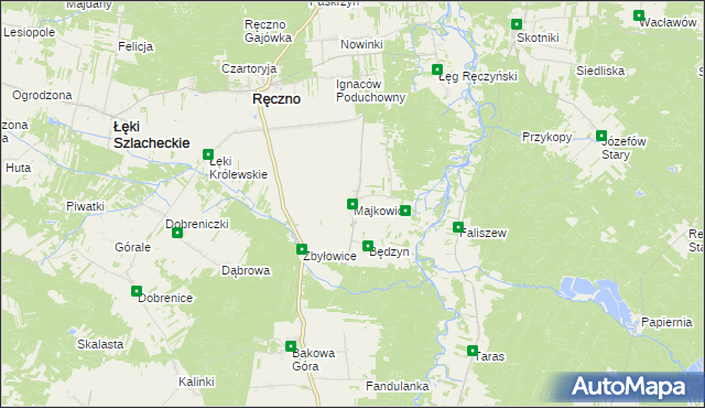 mapa Majkowice gmina Ręczno, Majkowice gmina Ręczno na mapie Targeo