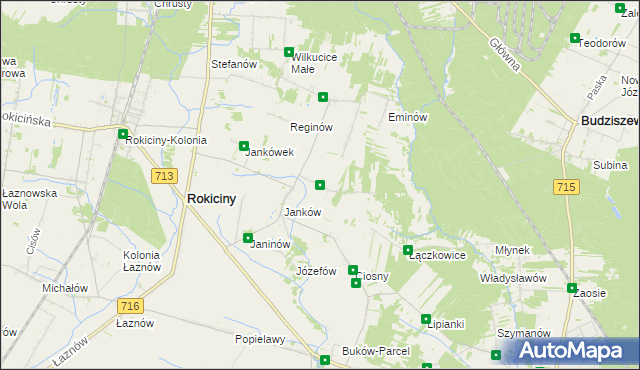mapa Maksymilianów gmina Rokiciny, Maksymilianów gmina Rokiciny na mapie Targeo