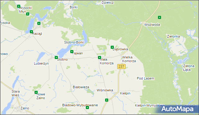 mapa Mała Komorza, Mała Komorza na mapie Targeo