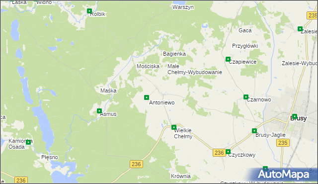 mapa Małe Chełmy, Małe Chełmy na mapie Targeo