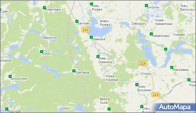 mapa Małe Stawiska, Małe Stawiska na mapie Targeo