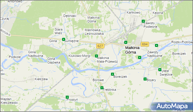 mapa Małkinia Mała-Przewóz, Małkinia Mała-Przewóz na mapie Targeo