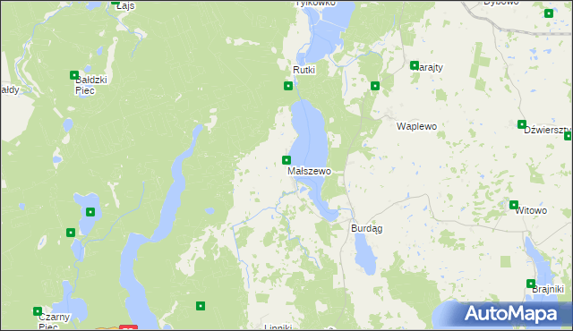 mapa Małszewo, Małszewo na mapie Targeo