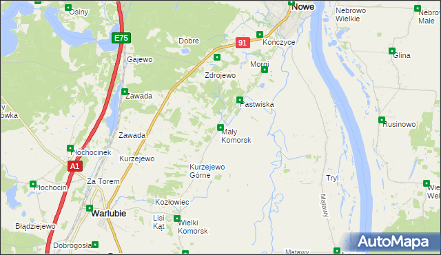 mapa Mały Komorsk, Mały Komorsk na mapie Targeo