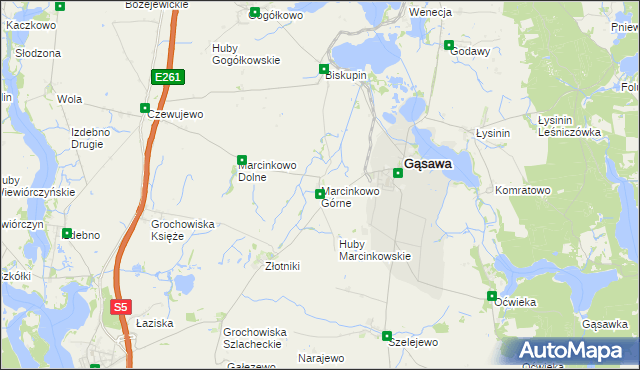 mapa Marcinkowo Górne, Marcinkowo Górne na mapie Targeo