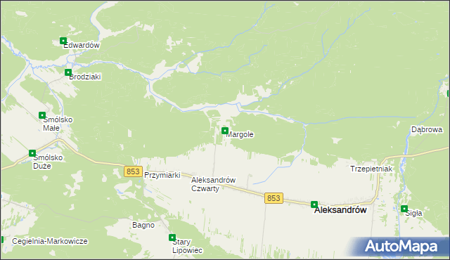 mapa Margole, Margole na mapie Targeo