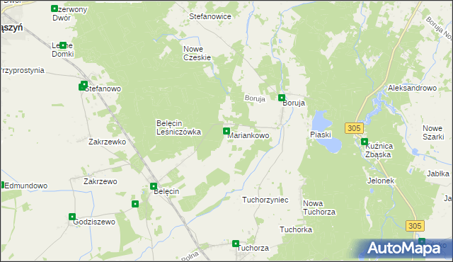 mapa Mariankowo gmina Siedlec, Mariankowo gmina Siedlec na mapie Targeo