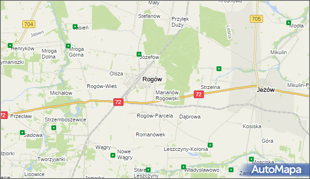 mapa Marianów Rogowski, Marianów Rogowski na mapie Targeo