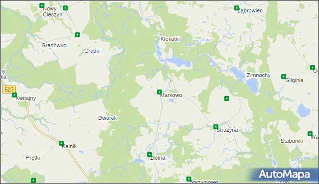 mapa Markowo gmina Morąg, Markowo gmina Morąg na mapie Targeo