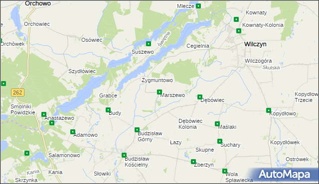 mapa Marszewo gmina Kleczew, Marszewo gmina Kleczew na mapie Targeo