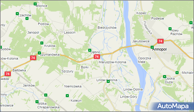 mapa Maruszów gmina Ożarów, Maruszów gmina Ożarów na mapie Targeo