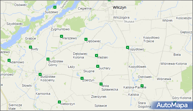 mapa Maślaki, Maślaki na mapie Targeo