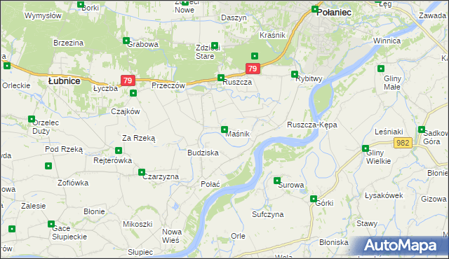 mapa Maśnik, Maśnik na mapie Targeo