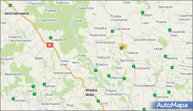 mapa Maszyce, Maszyce na mapie Targeo