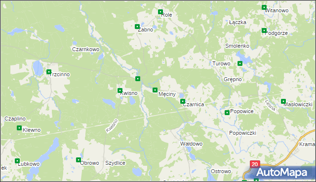 mapa Męciny, Męciny na mapie Targeo