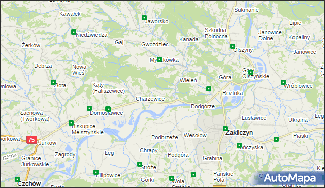 mapa Melsztyn, Melsztyn na mapie Targeo