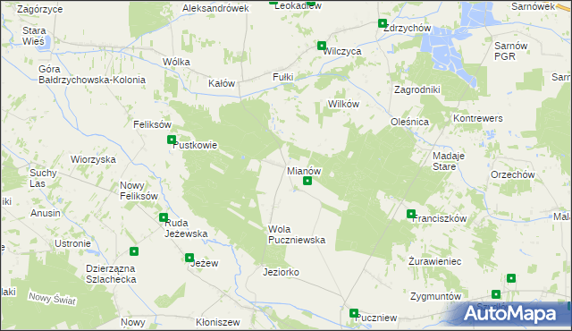 mapa Mianów, Mianów na mapie Targeo