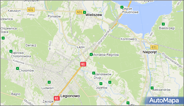 mapa Michałów-Reginów, Michałów-Reginów na mapie Targeo