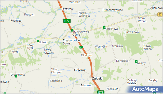 mapa Michałówek gmina Załuski, Michałówek gmina Załuski na mapie Targeo