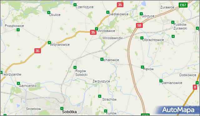 mapa Michałowice gmina Sobótka, Michałowice gmina Sobótka na mapie Targeo