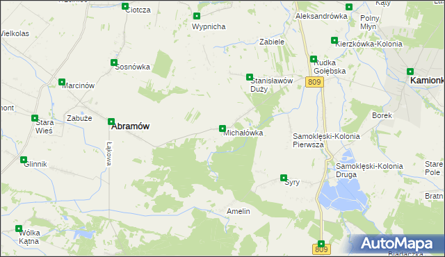 mapa Michałówka gmina Abramów, Michałówka gmina Abramów na mapie Targeo