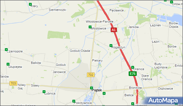 mapa Michałówka gmina Piątek, Michałówka gmina Piątek na mapie Targeo
