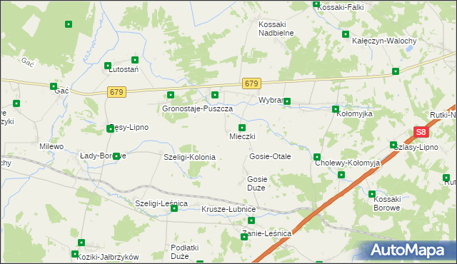 mapa Mieczki gmina Rutki, Mieczki gmina Rutki na mapie Targeo