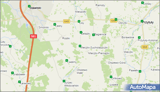 mapa Mieczki-Sucholaszczki, Mieczki-Sucholaszczki na mapie Targeo